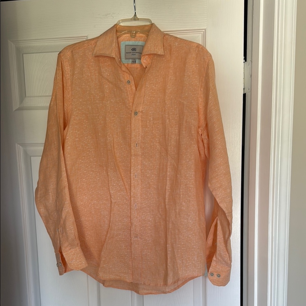 Report Collection Orange Casual Button Down Shirt